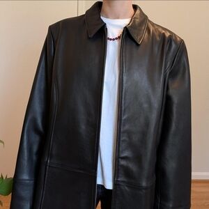 100% Genuine Leather Casual Corner Black Leather Jacket